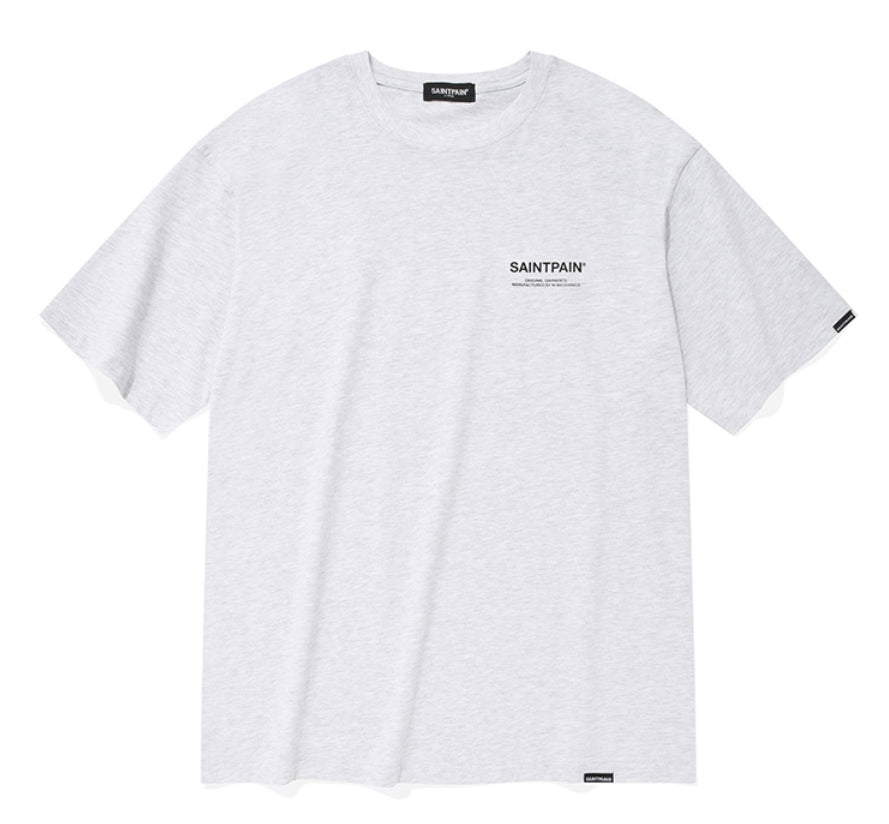 セイントペイン(SAINTPAIN) SP VARIATION LOGO T SHIRTS-ASH MELANGE BLACK
