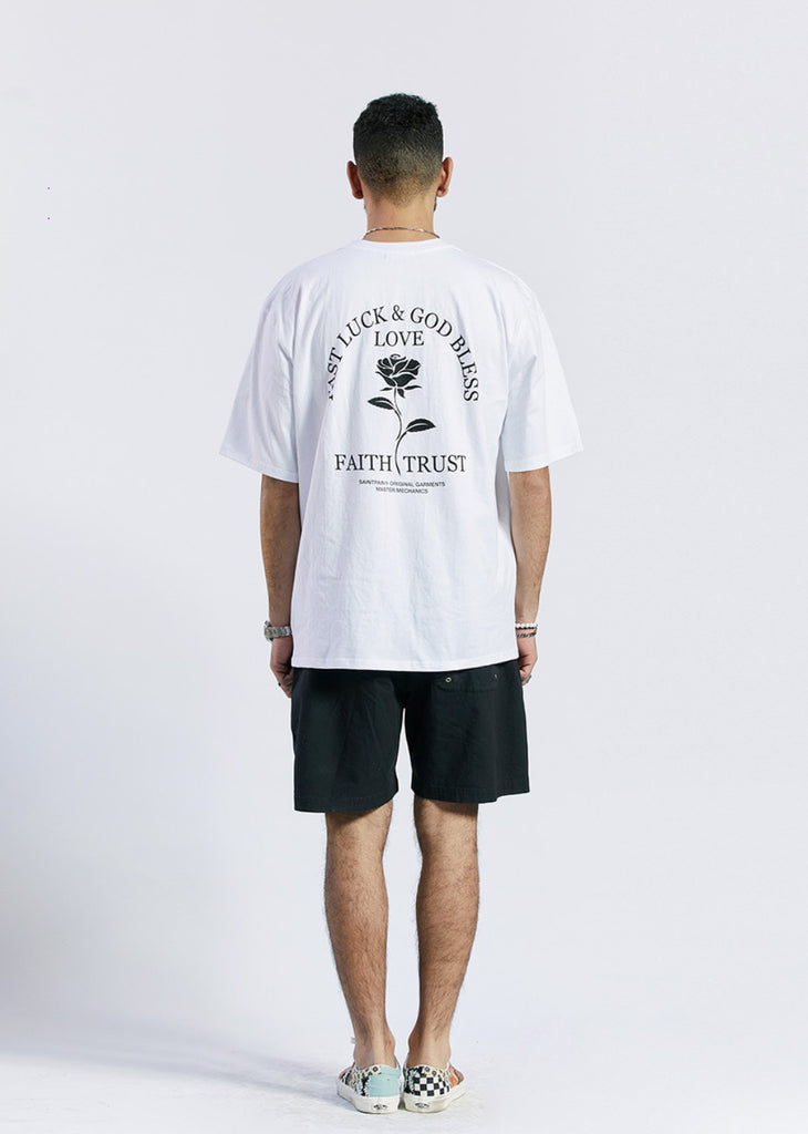 セイントペイン(SAINTPAIN) SP BLACK ROSE T SHIRTS-WHITE