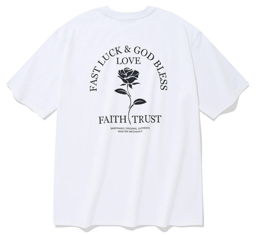セイントペイン(SAINTPAIN) SP BLACK ROSE T SHIRTS-WHITE