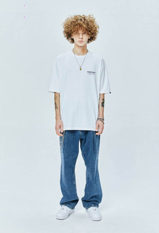 セイントペイン(SAINTPAIN) SP VARIATION LOGO T SHIRTS-WHITE BLUE