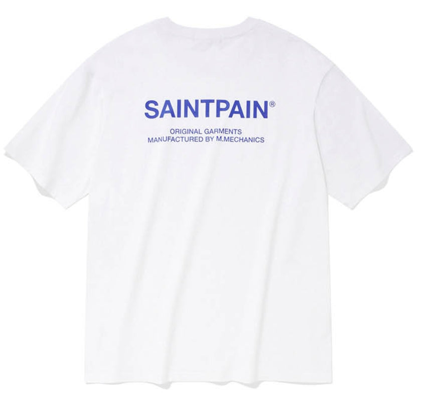 セイントペイン(SAINTPAIN) SP VARIATION LOGO T SHIRTS-WHITE BLUE