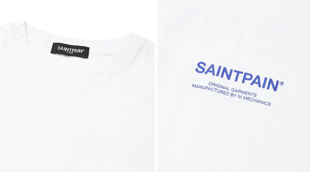 セイントペイン(SAINTPAIN) SP VARIATION LOGO T SHIRTS-WHITE BLUE