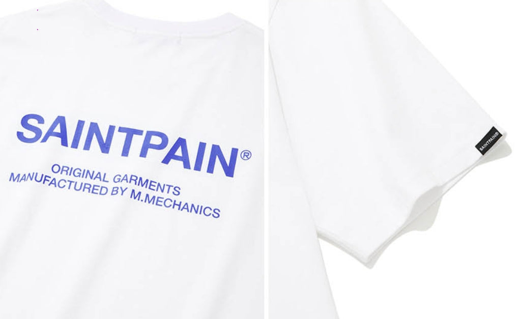 セイントペイン(SAINTPAIN) SP VARIATION LOGO T SHIRTS-WHITE BLUE