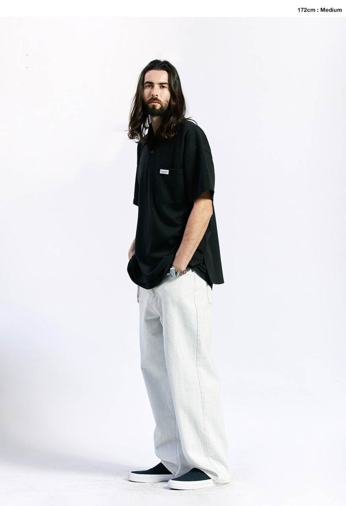 セイントペイン(SAINTPAIN) SP OVER FIT PK SHIRTS-BLACK
