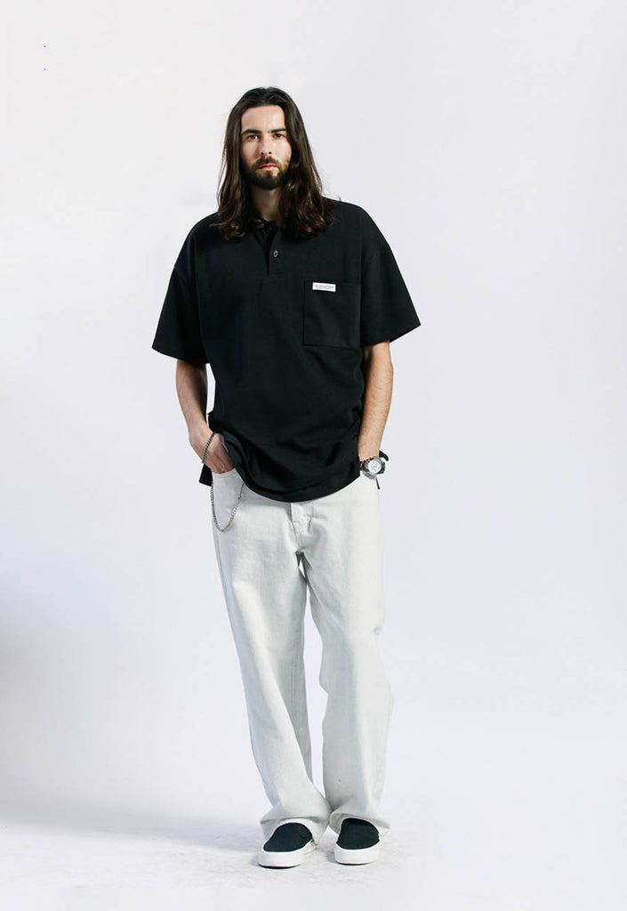 セイントペイン(SAINTPAIN) SP OVER FIT PK SHIRTS-BLACK