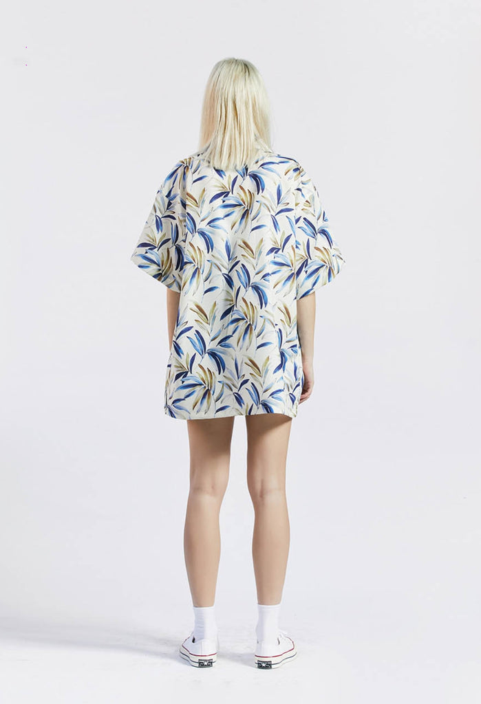 セイントペイン(SAINTPAIN) SP OVER FIT FLOWER OPEN COLLAR SHIRTS-IVORY