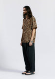 セイントペイン(SAINTPAIN) SP OVER FIT LEOPARD OPEN COLLAR SHIRTS-BROWN