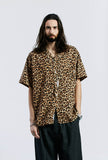 セイントペイン(SAINTPAIN) SP OVER FIT LEOPARD OPEN COLLAR SHIRTS-BROWN