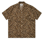 セイントペイン(SAINTPAIN) SP OVER FIT LEOPARD OPEN COLLAR SHIRTS-BROWN
