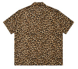 セイントペイン(SAINTPAIN) SP OVER FIT LEOPARD OPEN COLLAR SHIRTS-BROWN