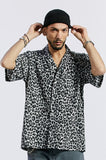 セイントペイン(SAINTPAIN) SP OVER FIT LEOPARD OPEN COLLAR SHIRTS-GRAY