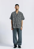 セイントペイン(SAINTPAIN) SP OVER FIT LEOPARD OPEN COLLAR SHIRTS-GRAY