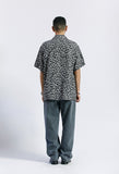 セイントペイン(SAINTPAIN) SP OVER FIT LEOPARD OPEN COLLAR SHIRTS-GRAY