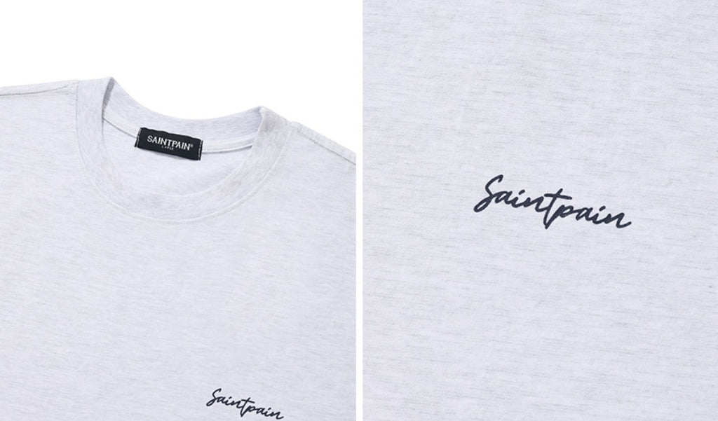 セイントペイン(SAINTPAIN) SP CALLI LOGO T SHIRTS-ASH MELANGE
