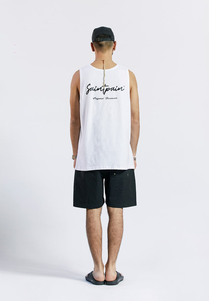 セイントペイン(SAINTPAIN) SP CALLY LOGO LONG SLEEVELESS-WHITE