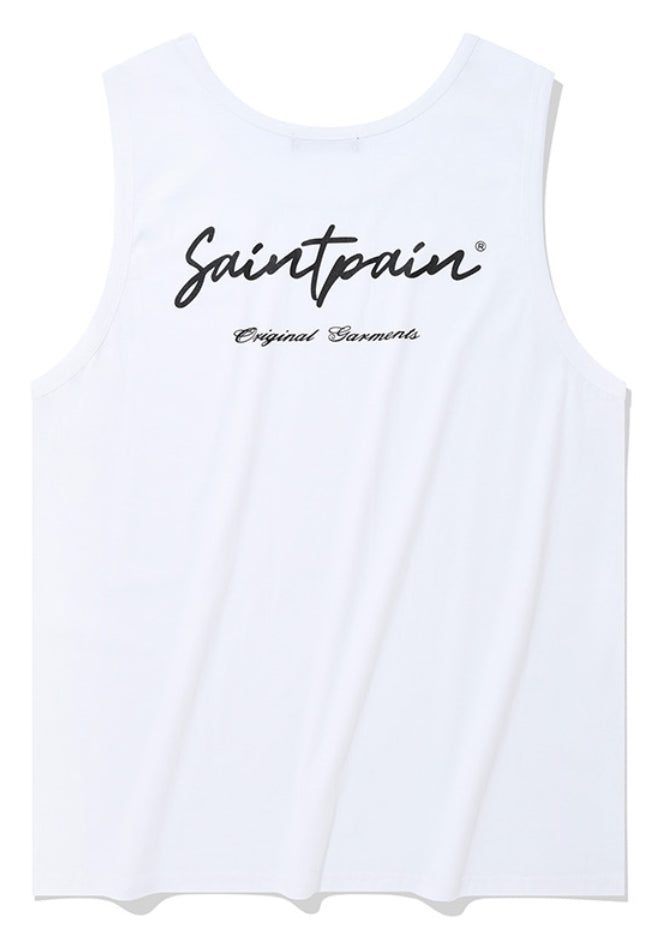 セイントペイン(SAINTPAIN) SP CALLY LOGO LONG SLEEVELESS-WHITE