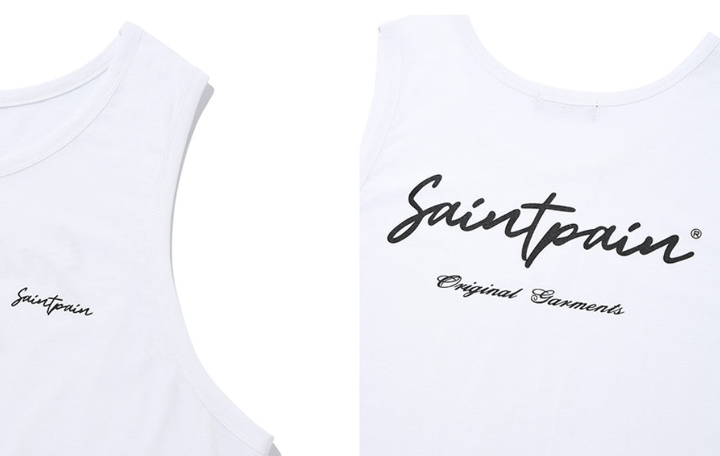 セイントペイン(SAINTPAIN) SP CALLY LOGO LONG SLEEVELESS-WHITE