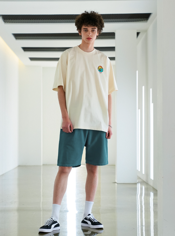 EZKATON (エズカートン) Fleet Pigment Washing Training Short Pants Blue Shee Green Deep YMSP6602