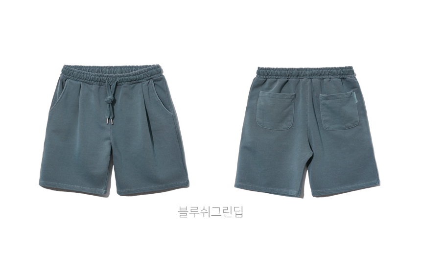 EZKATON (エズカートン) Fleet Pigment Washing Training Short Pants Blue Shee Green Deep YMSP6602