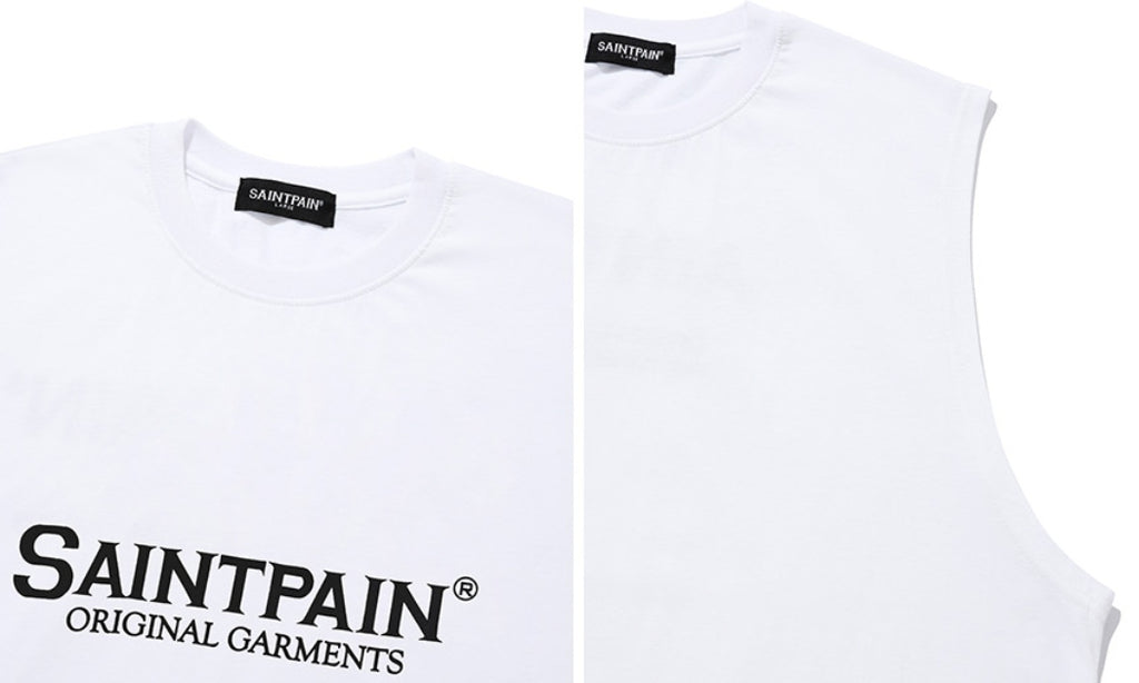 セイントペイン(SAINTPAIN) SP ORIGINAL LOGO SLEEVELESS-WHITE