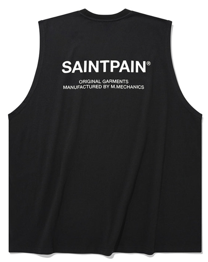 セイントペイン(SAINTPAIN) SP VRTN LOGO SLEEVELESS-BLACK