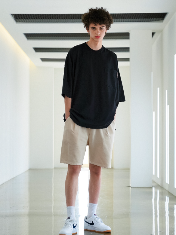EZKATON (エズカートン) Fleet Pigment Washing Training Short Pants Light Beige YMSP6602