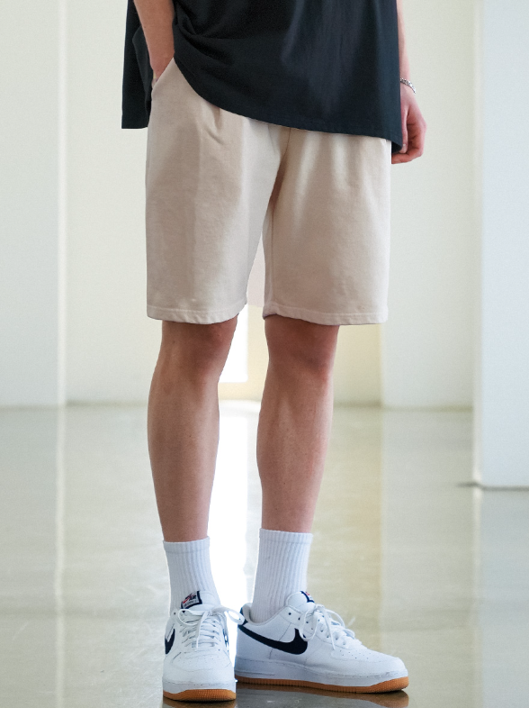 EZKATON (エズカートン) Fleet Pigment Washing Training Short Pants Light Beige YMSP6602