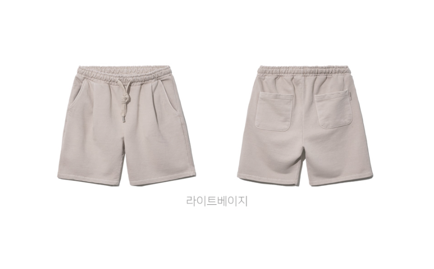 EZKATON (エズカートン) Fleet Pigment Washing Training Short Pants Light Beige YMSP6602