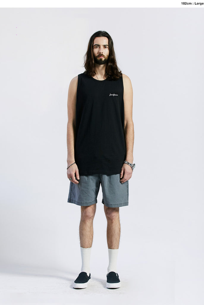 セイントペイン(SAINTPAIN) SP CALLY LOGO LONG SLEEVELESS-BLACK