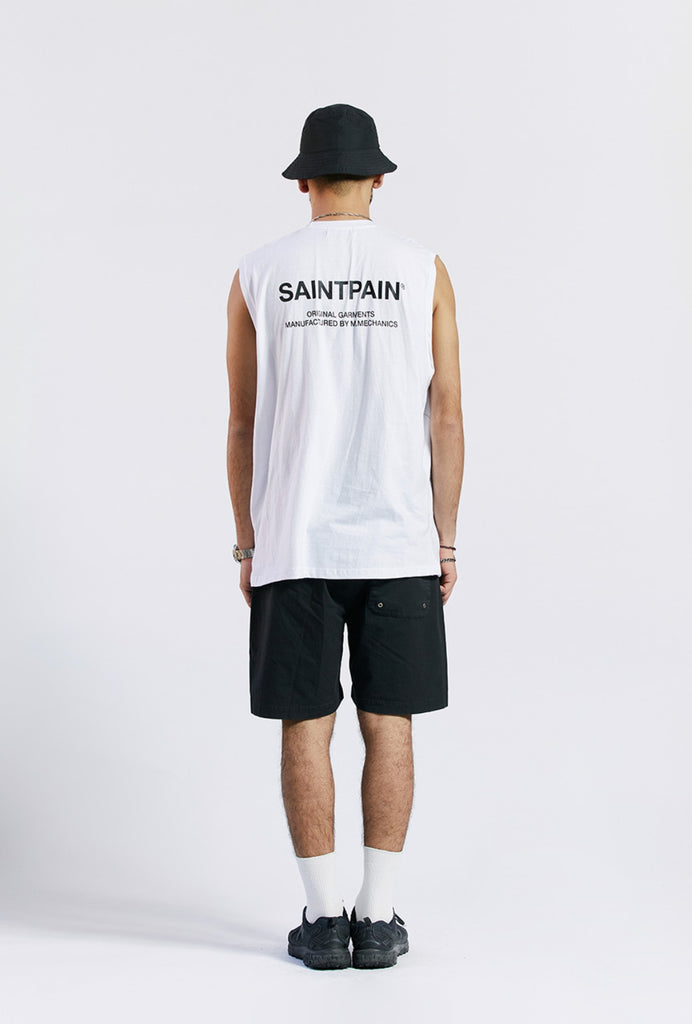 セイントペイン(SAINTPAIN) SP VRTN LOGO SLEEVELESS-WHITE