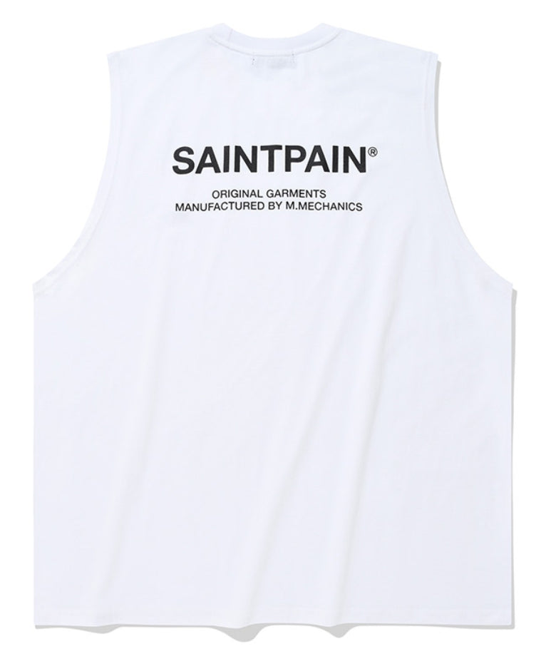 セイントペイン(SAINTPAIN) SP VRTN LOGO SLEEVELESS-WHITE