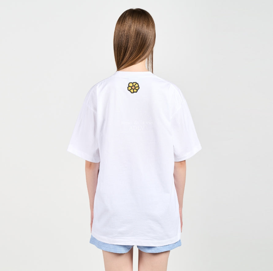 アクメドラビ(acme' de la vie) FISH SWAN SHORT SLEEVE T-SHIRT WHITE