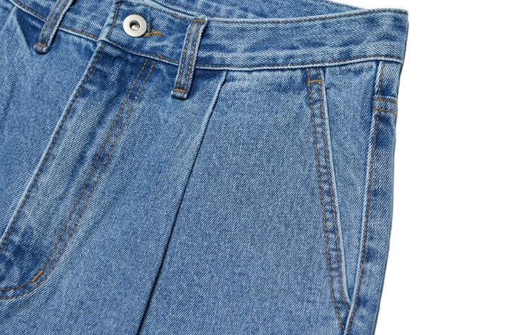 VARZAR(バザール) One Tuck Washing Denim Half Pants (2color)