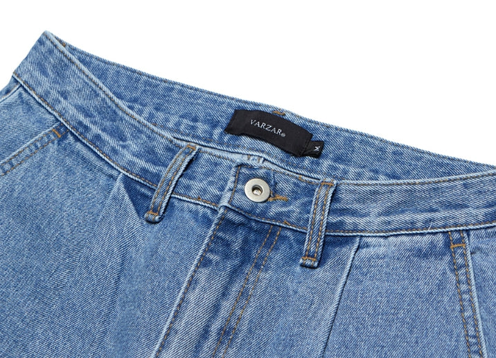 VARZAR(バザール) One Tuck Washing Denim Half Pants (2color)