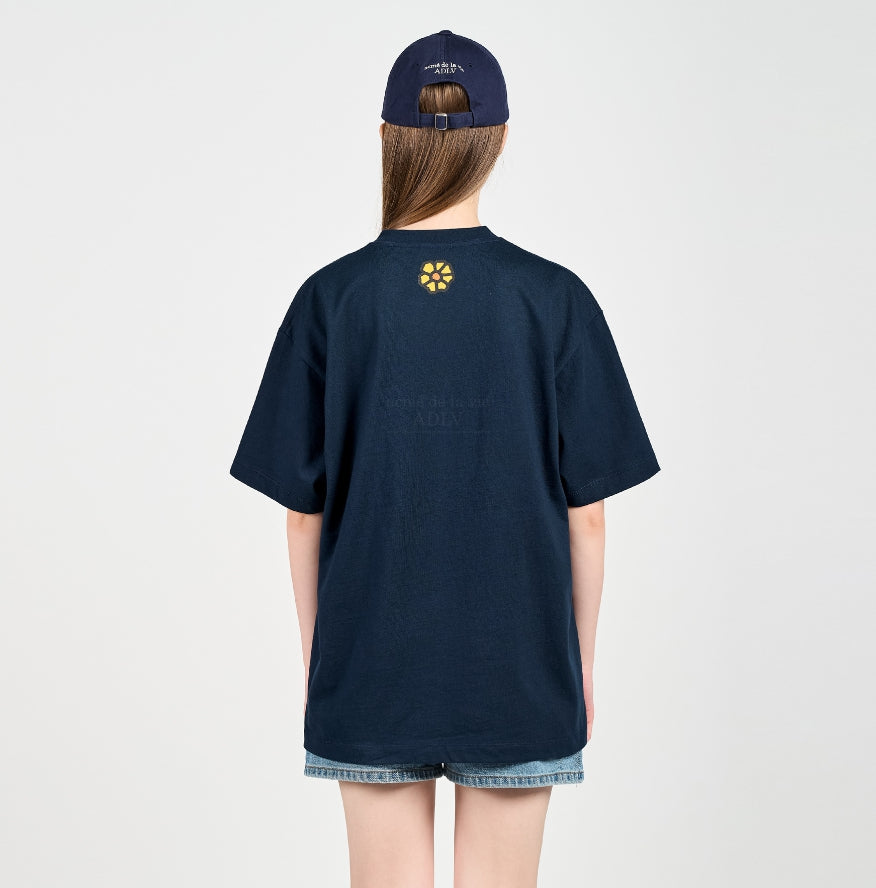 アクメドラビ(acme' de la vie) FISH SWAN SHORT SLEEVE T-SHIRT NAVY