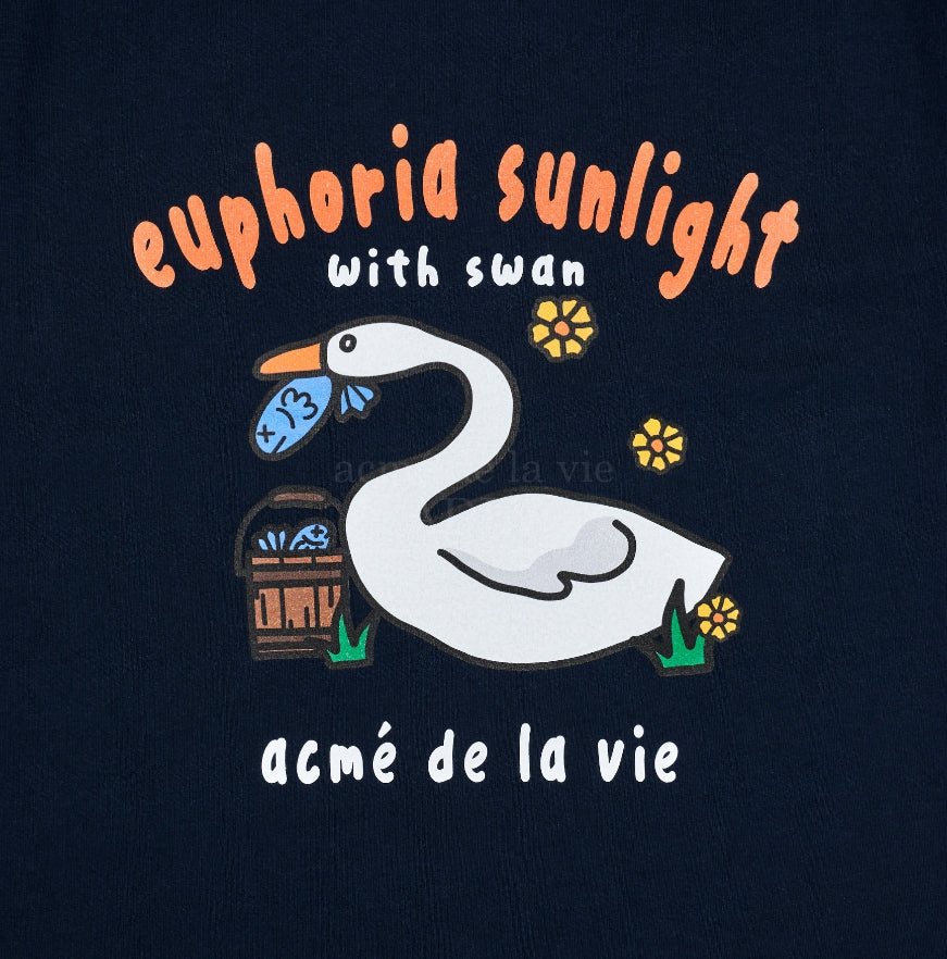 アクメドラビ(acme' de la vie) FISH SWAN SHORT SLEEVE T-SHIRT NAVY