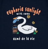 アクメドラビ(acme' de la vie) FISH SWAN SHORT SLEEVE T-SHIRT NAVY