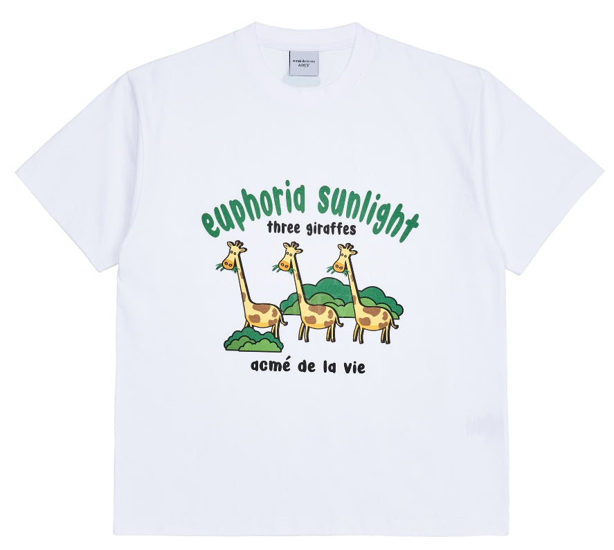 アクメドラビ(acme' de la vie) EUPHORIA GIRAFFE SHORT SLEEVE T-SHIRT WHITE
