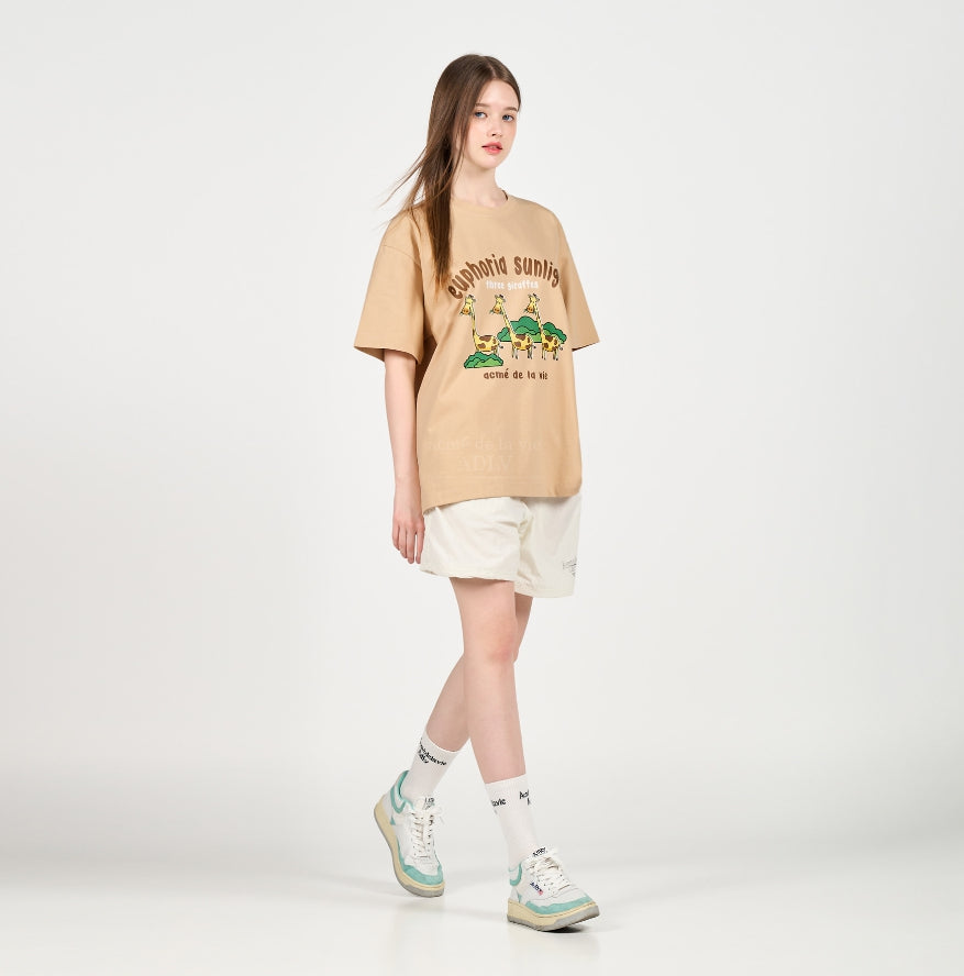 アクメドラビ(acme' de la vie) EUPHORIA GIRAFFE SHORT SLEEVE T-SHIRT BEIGE