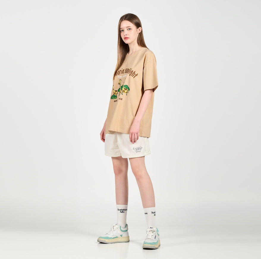 アクメドラビ(acme' de la vie) EUPHORIA GIRAFFE SHORT SLEEVE T-SHIRT BEIGE