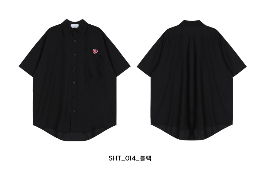 VARZAR(バザール) Heart Logo Silky Over Fit Half Shirts (2color)
