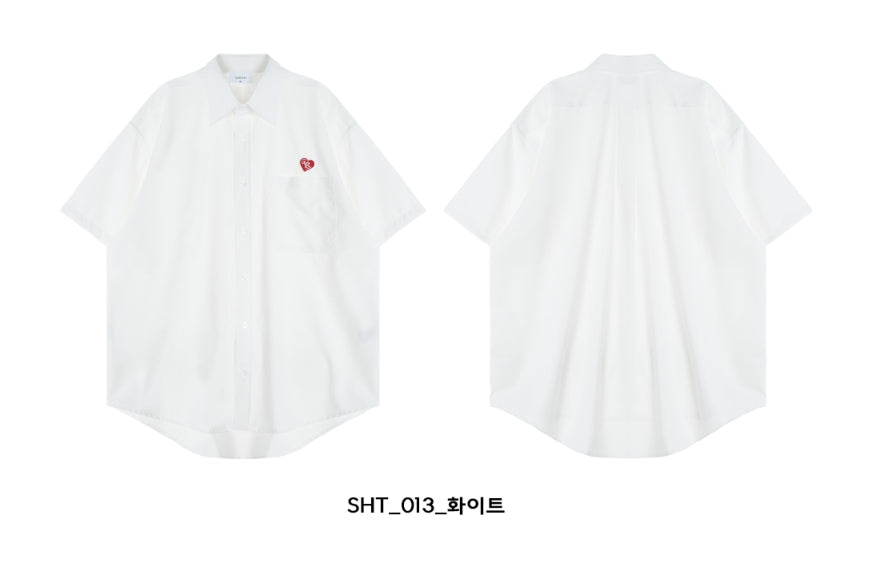 VARZAR(バザール) Heart Logo Silky Over Fit Half Shirts (2color)