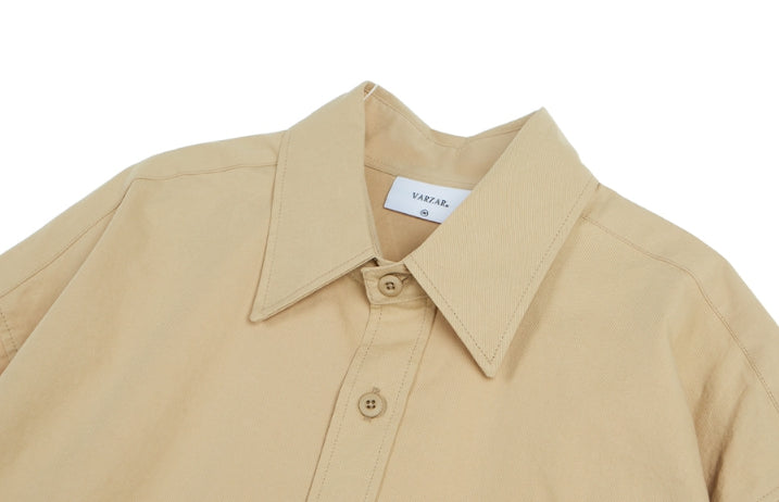 VARZAR(バザール) Heart Logo Set Up Over Fit Half Work Shirts (2color)