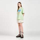 アクメドラビ(acme' de la vie) BACKGROUND LOGO SHORT SLEEVE T-SHIRT MINT