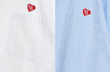 VARZAR(バザール) Heart Logo Oxford Over Fit Half Shirts (3color)