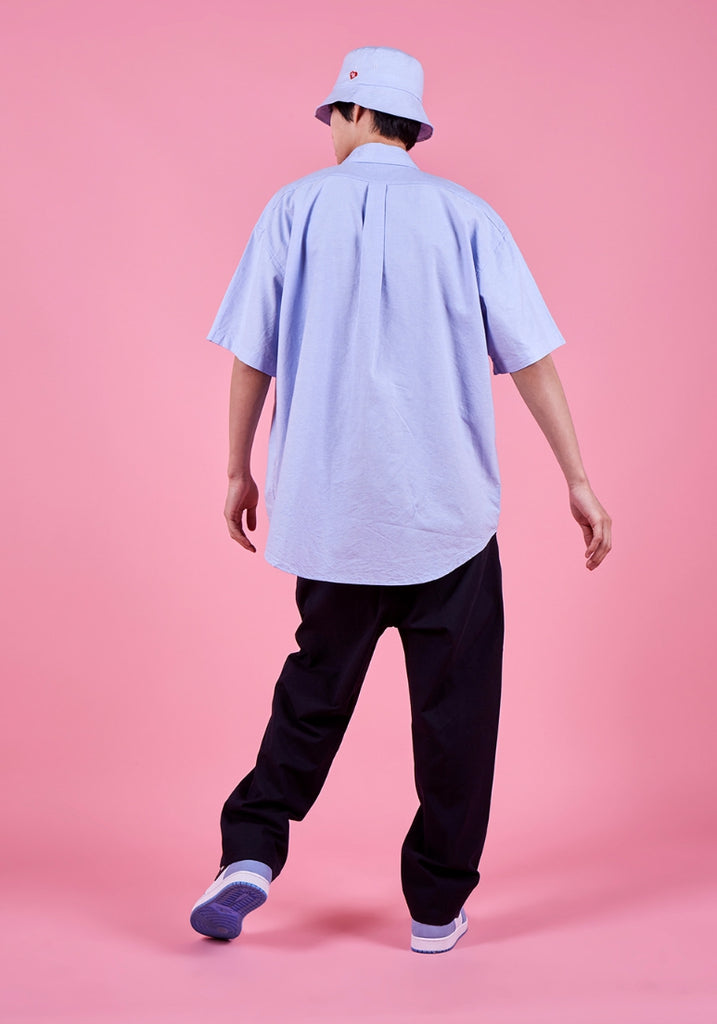 VARZAR(バザール) Heart Logo Oxford Over Fit Half Shirts (3color)