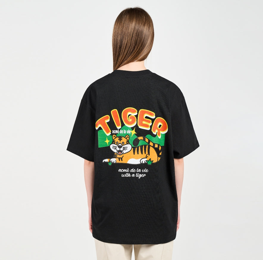 アクメドラビ(acme' de la vie) MOUNTAIN TIGER SHORT SLEEVE T-SHIRT BLACK
