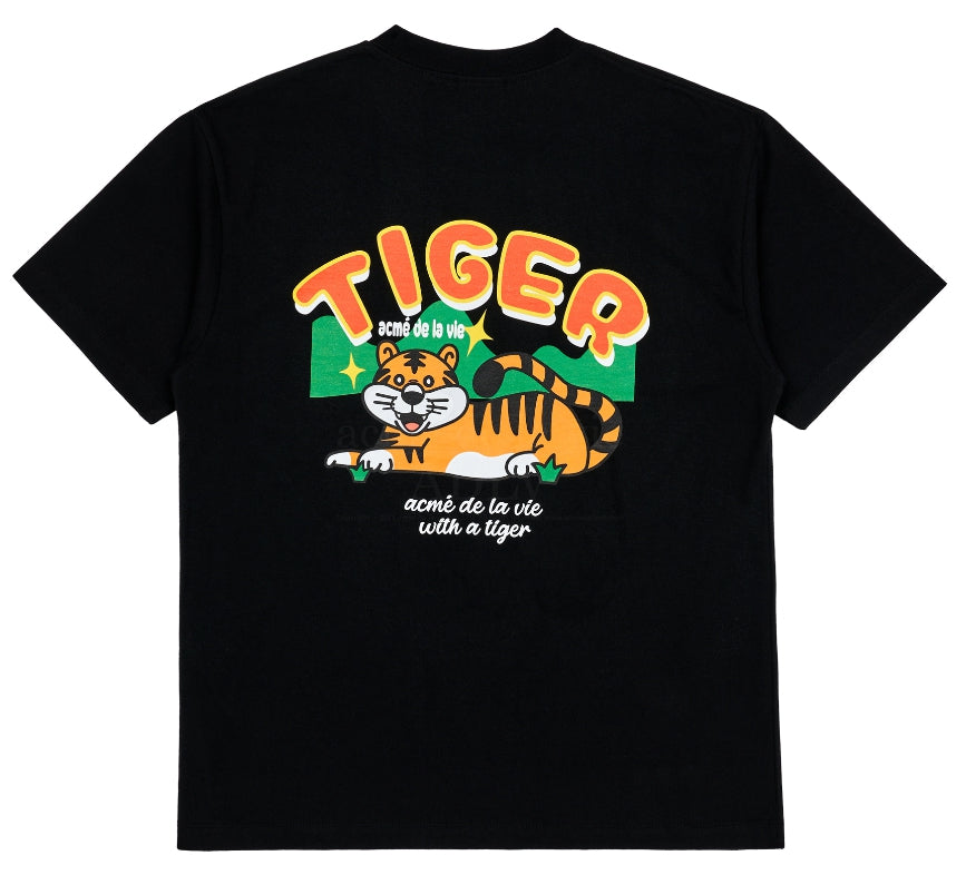 アクメドラビ(acme' de la vie) MOUNTAIN TIGER SHORT SLEEVE T-SHIRT BLACK