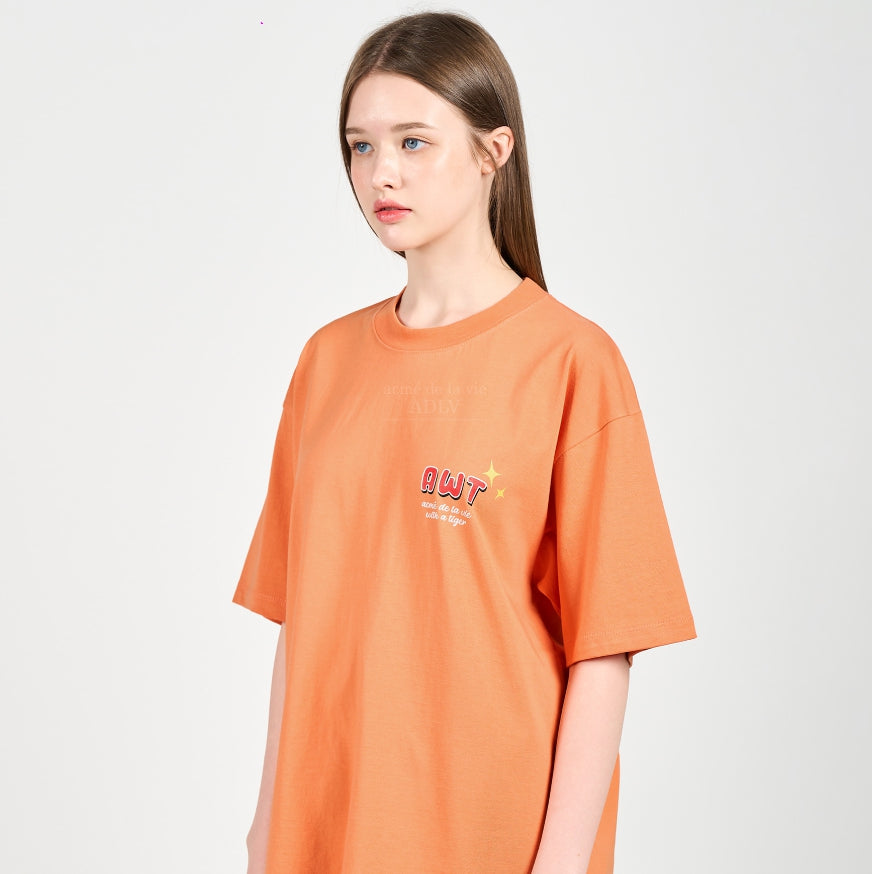 アクメドラビ(acme' de la vie) MOUNTAIN TIGER SHORT SLEEVE T-SHIRT ORANGE
