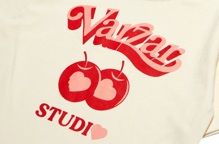 VARZAR(バザール) Twin Apple Heart Crop T-Shirts (2color)